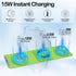 3-in-1 Foldable Magnetic Wireless Charger Keychain, 15W Travel Fast Charger Phone 15/14/13/12 Pro/Max/Plus, Watch, AirPods, Samsung Galaxy/Note, C...