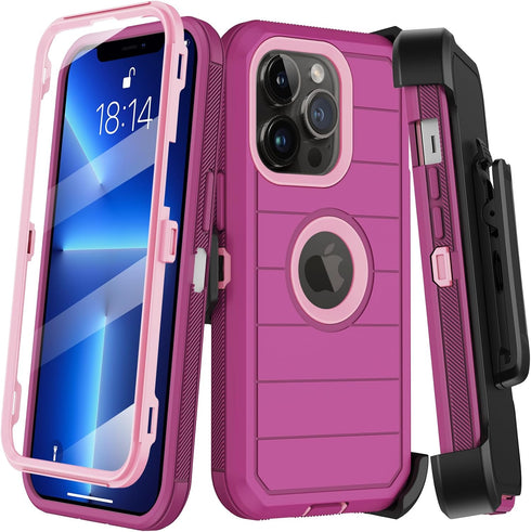 for iPhone 13 Pro Case with Belt Clip Holster & Kickstand,Built-in Screen Protector,Heavy Duty Shockproof Drop Protection Military Grade Full Body...