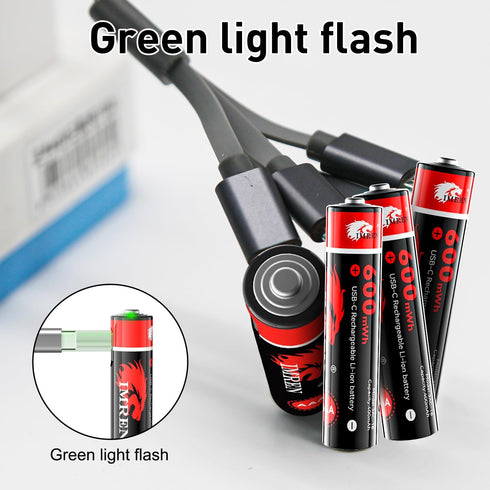 Imren USB-C Rechargeable AAA Batteries,1.5V Rechargeable Lithium AAA Batteries, 600mwh AAA Lithium Batteries Rechargeable,1 Hours Quick Charge, 4-...