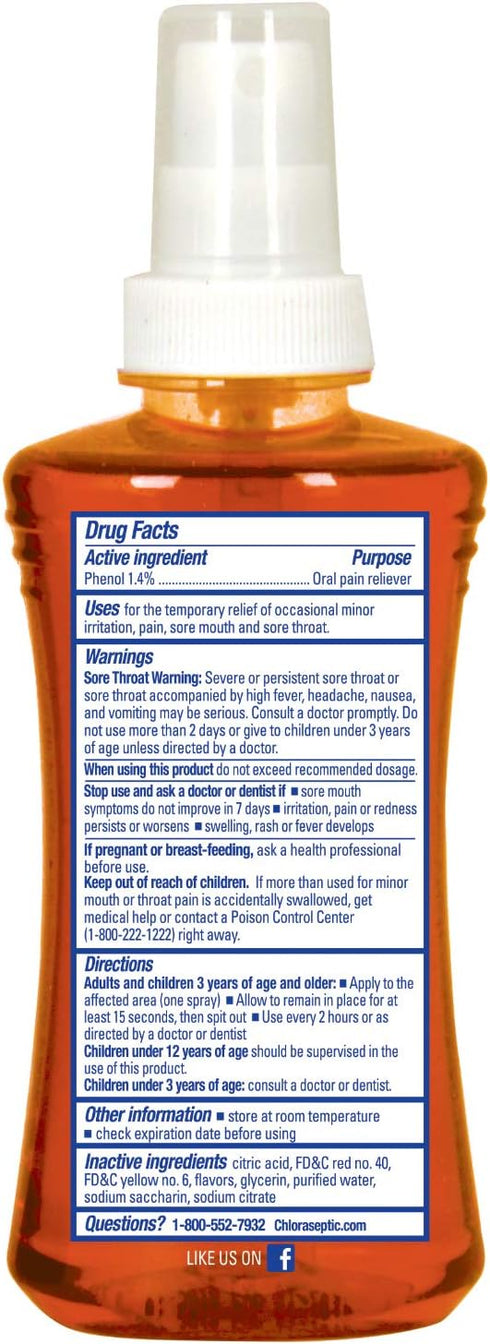 Chloraseptic Sore Throat Spray, Citrus, 6 fl oz, 1 Bottle...