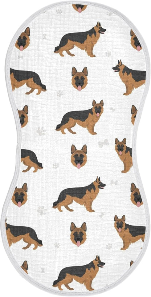 German Shepherd Dog Muslin Burp Cloths for Baby 1 Pack Soft 100% Cotton Baby Washcloths Bibs for Boy Girl...