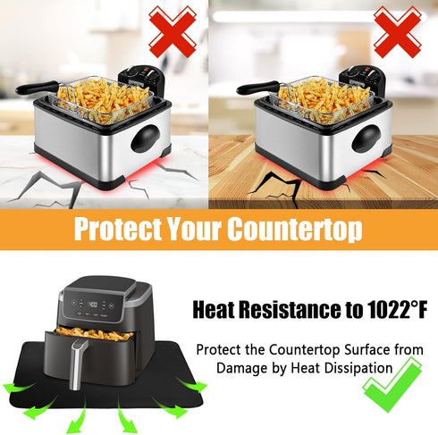 Heat Resistant Mat for Air Fryer,Deep Fryer,Oven,15x18in Hot Pads for Kitchen Counter Heat Protector,Under Coffee Maker Mats for Quartz Countertop...