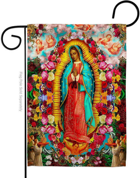 Our Lady of Guadalupe Flag Home Decor Faith Hope Grace Grave Yard Decorations For Cemetery Peace Dove Religious Decoration Religion Easter Garden ...