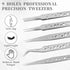 5PCS Soldering Tweezers Needle Nose Tweezers Long Anti-Static Electronic Tweezer Tool Stainless Steel Precision Curved Anti-slip Upgraded Set for ...