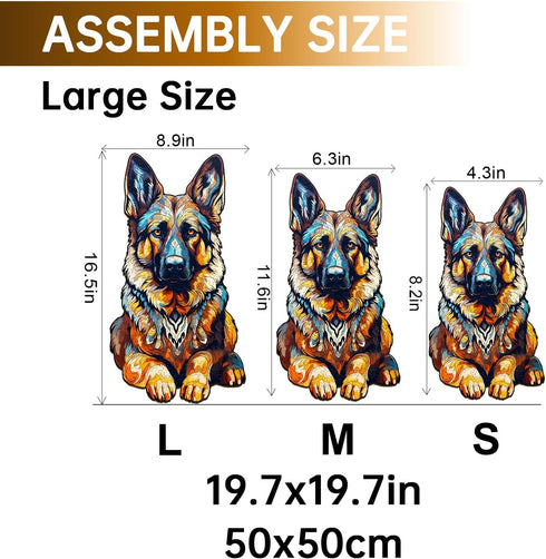 Wooden Puzzles for Adults, German Shepherd Dog Wooden Jigsaw Puzzles for Adults, Unique Animal Shape Wood Cut Puzzles for Puzzle Lovers, Birthday ...