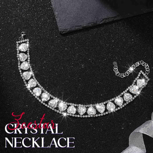Zoestar Rhinestone Choker Necklace Jewelry Silver Sparkly Crystal Heart Neck Chain for Women...