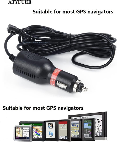 Dash Cam Charger Cable GPS Navigator Power Cord for Dash Cam GPS MP3 Player GPS Navigator Charging for 12V Car and 24V Truck Car Power Adapter Cab...
