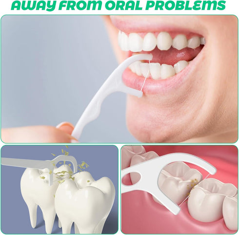 Dental Floss Portable Case Travel Floss Storage Case Toothpicks Dispenser Refillable Dental Floss Container with 10 Picks Automatic Floss Stick Or...