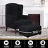 PrinceDeco Stretch Ottoman Cover Slipcovers Rectangle for Living Room Foot Stool Stretch Covers to Fit Ottoman Foot Rest, Thick Checked Jacquard F...