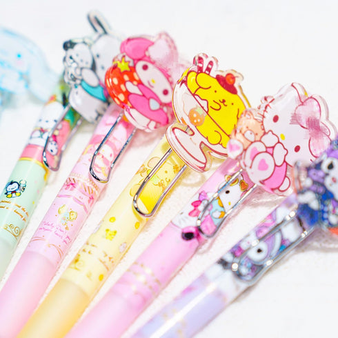 6 Pcs Cartoon Mechanical Pencils Melody Anime Black Pencil 0.5/0.7mm Kitty Kawaii Office School Supplies Cute Cat Stationery with 1 Lead Refill Se...