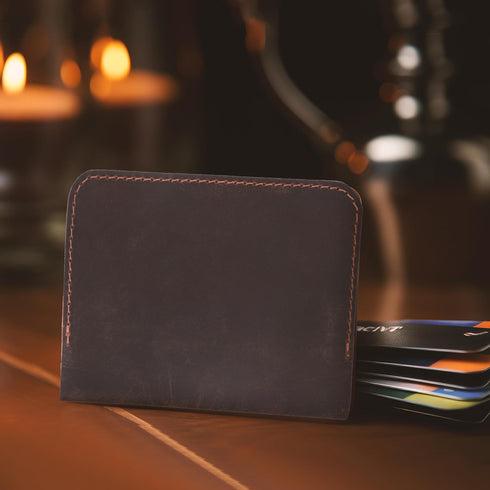 Leather Journal Cover for Field Notes, Notebook Cover for Cahier, Wallet Case, (3.5 x 5.5 in.) Cards Slot/Refillable Travelers Pocket Notebook Han...