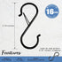 ADIIL 16 Pcs S Hooks for Hanging with Safety Buckle, Heavy Duty Metal S Shaped Closet Hooks for Hanging Plants, Kitchen Utensils, Jeans, Bags, Pot...