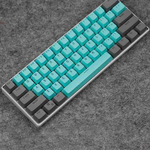 104 Key PBT Double Color Backlight Mechanical Keyboard Keycap Universal Column for Ikbc Cherry MX Mechanical Keyboard (Gray Cyan)...
