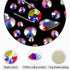 HUETFAT 2400 Pieces Flat Back Gems Round Crystal AB Rhinestones 6 Sizes (1.9-4.5 mm) with Storage Organizer Box Wax Pencil Tweezers for Nail Art C...
