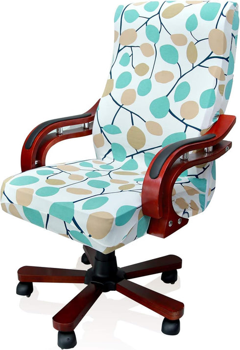 Computer Office High Back Large Chair Covers Stretchable Polyester Washable Rotating Chair Slipcovers,ONLY Chair Covers M009 (M009-1)...