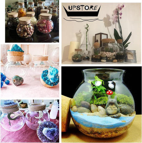 1PCS 500G/17oz Cear Empty Round Large Capacity Sealed Glass Bottles Vial Jars Packing Storage Hoder Containers with Wood Cork Stopper for Make up ...