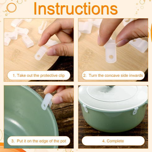 12pcs Dutch Oven Lid Protector Clips, Cookware Protector Clips Replacement Plastic Bumpers Stacking and Storage Protective Clips for Dutch Oven Po...