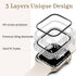 2-Pack Bling Case with HD Screen Protector Women Compatible with Apple Watch 40mm Diamond PC Bumper Full Protective Face Cover for iWatch Series 4...