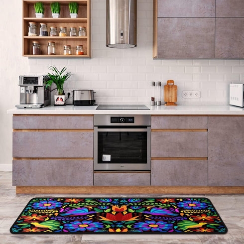 Floral Mexican Birds Kitchen Rugs Indoor Outdoor Non Slip Kitchen Floor Mats Area Rugs Runner Rug Laundry Room Rug 40x20 in...