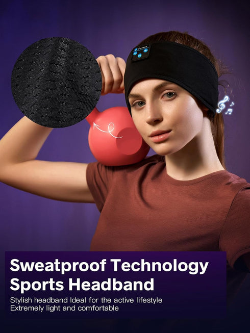 Wireless Headphones Headband for Sleeping, Bluetooth Sleep Headphones for Side Sleepers, Soft and Lightweight Eye Mask for Sleep, Ideal for Housew...