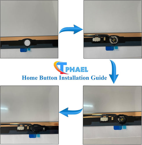 T Phael White Home Button Replacement Compatible with iPad 5 5th Gen 2017 (A1822 A1823) and iPad 6 6th Generation 2018 (A1893 A1954) 9.7" Incl Fle...