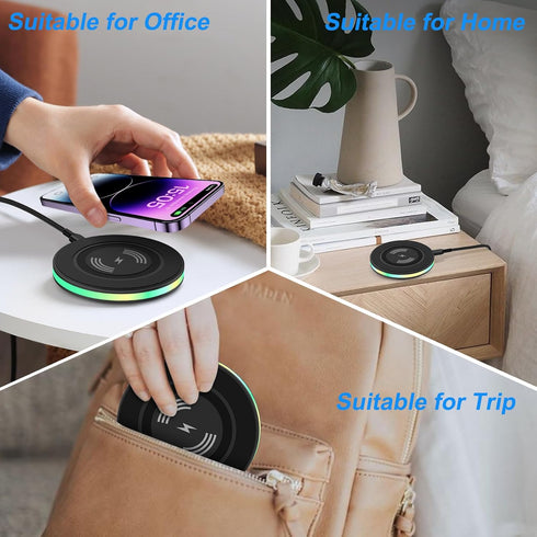 Wireless Charger Samsung, 15W Wireless Charger Fast Charging for Galaxy S24 Ultra S23 FE S22+ S21 S20, Wireless Phone Charging Pad for Moto Edge 4...