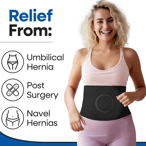 Hernia Belt for Men or Women | C Section Belly Binder & Abdominal Binder | Post Surgery & Pregnancy Tummy Tuck | Hysterectomy, Umbilical Hernia | ...