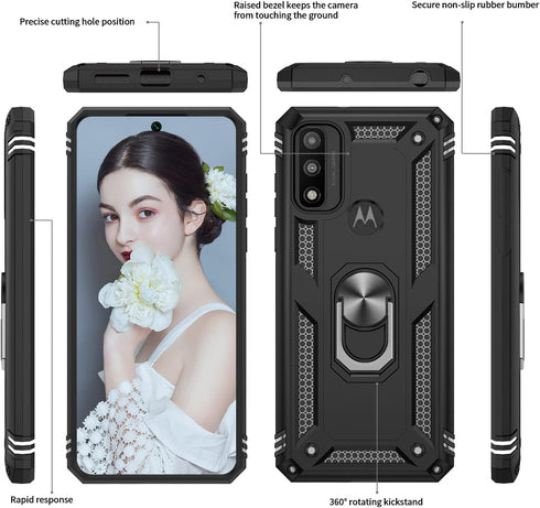 LeYi for Moto G-Play-2023-Case: Moto G Pure Case/G Power 2022 Case with 2 Pcs Screen Protector, Military-Grade Phone Case with Magnetic Stand for ...