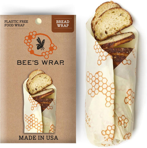 Bee's Wrap Beeswax Wraps for Food - Honeycomb Bread Wrap - Made in USA Reusable Bread Storage Bags - Organic & Eco-Friendly Alternative to Aluminu...