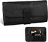Makeup Brush Roll Up Organizer Bag, Black Travel Makeup Brush Pouch, PU Leather Make up Brush Case, Cosmetic Bags Holder for Women, Can Hold 12 Po...