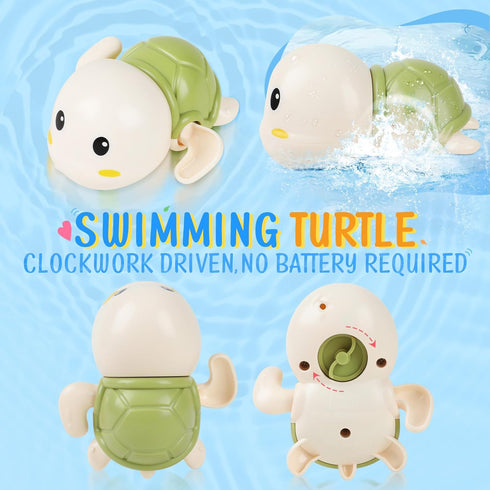 Bath Toys for Kids Ages 1-3 - Mold Free Baby Pool Toys for Toddlers with 2-in-1 Fishing Net Water Spraying Floating Animals and Foam Toy, Wind up ...