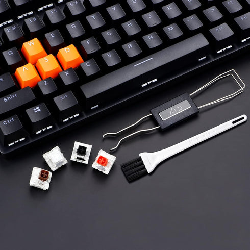 Keycap Puller Switch Puller Stainless Steel Keycap Removal Tool with 2 Pcs White Keyboard Cleaning Brush for Mechanical Keyboard...