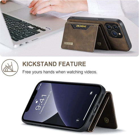 SZHAIYU 2 in 1 Detachable Back Cover Compatible with iPhone 13 Pro Max Wallet Case with Card Holder Leather Pocket Slim Phone Cases 6.7'' (Coffee)...