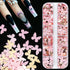 12 Grids Gold Pink Nail Glitter Sequins 3D Cherry Blossoms Butterfly Nail Glitter Flakes Rabbit Love Heart Nail Sequins Supplies Sparky Cute Nail ...
