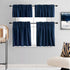 DONREN Navy Blue Blackout Tier Curtain Panels for Small Window - Thermal Insulated Room Darkening Rod Pocket Valance Curtains for Livingroom (30 b...