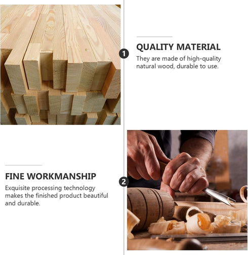 Cabilock Packing Boxes 2pcs Unfinished Square Wood Box DIY Craft Wooden Box Jewelry Ring Box Unpainted Storage Box with Hinged Lid Front Clasp for...