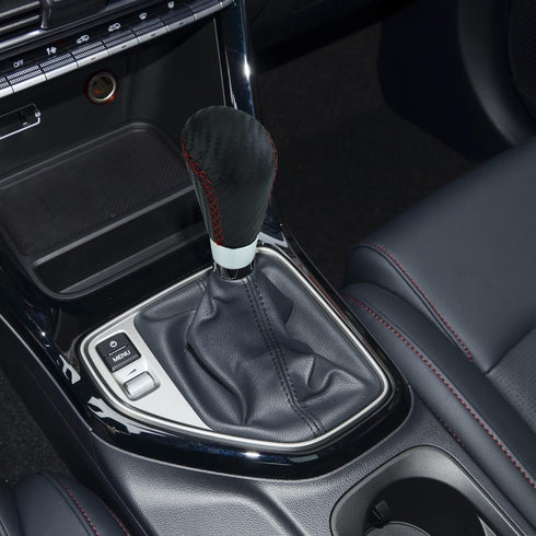 Car Gear Shifter Knob Leather Shift Lever Handle for Most Manual Automatic Vehicles (Red Stitches)...