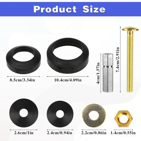 Universal Toilet Tank to Bowl Repair Kit Toilet Tank to Bowl Bolt & Gasket Hardware Kit for 2-Piece Toilet Seal American Standard Toilet Parts Toi...