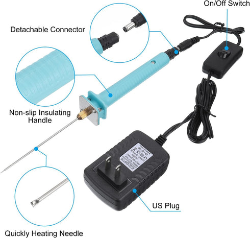 PATIKIL 10CM 30W 110V-240V Foam Cutting Pen Set, Electric Hot Foam Cutter Pen Cutting Tools with Start Switch & 30W Power Adapter for DIY Art Craf...