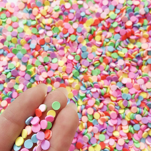 EHOPE Colorful Fake Sprinkles Clay Sprinkles Fake Candy Sugar Sprinkles for Polymer Slices Nail Art Chocolate Cake Phone Case(50g Round-9)...