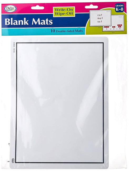 Didax Educational Resources Write-On/Wipe-Off Blank Mats Math Resource...