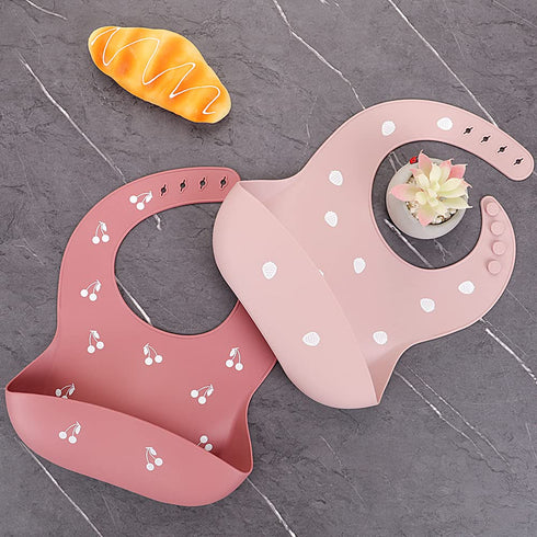 ME.FAN Silicone Baby Bibs for Babies & Toddlers | Adjustable Silicone Bibs Set of 2...