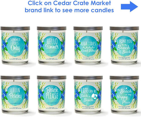 High Tides, Good Vibes | Floral, Sandalwood, Musk Scented Soy Candles | Teal 10 oz Jar Candles | Made in USA | Decorative Aromatherapy | Beach Gif...