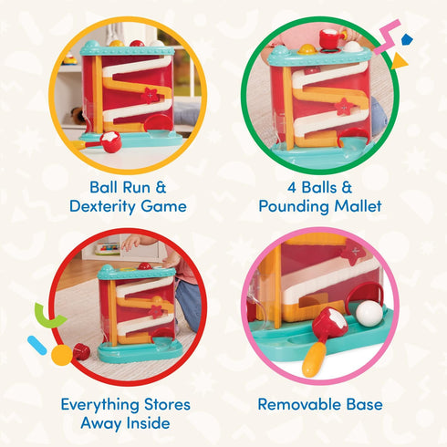 Battat – Pound-a-Ball Toy – Ball Maze – Hammer & Ball Puzzle For Babies – Fine Motor Skill Toy – 12 Months + – Pound & Roll...