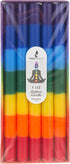 Mega Candles 5 pcs Unscented Multi Color Straight Taper Chakra Candles, Hand Poured Premium Wax Candle 12 Inch x 1 Inch, 100% Cotton Wick, Positiv...