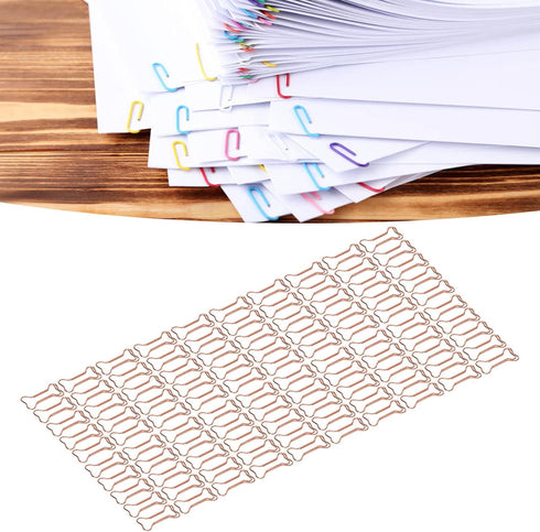 Paper Clip, 100Pcs Rose Gold Paper Clips Shaped Paper Photo Clips Clamps Metallic with Storage Box for Office Home School Papperwork Art Craft...