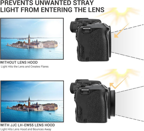 Metal Lens Hood for Canon RF 28mm f/2.8 STM Lens on Canon EOS R50 R100 Camera Replaces Canon EW-55, Compatible with 55mm Filter or Lens Cap...