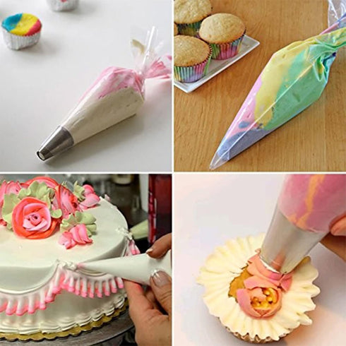 XSEINO Disposable Piping Bags, 12 Inch - 150PCS Heavy Duty Anti Burst Pastry Bags With Bump Non-slip Design For Icing and Frosting and Cookies Dec...
