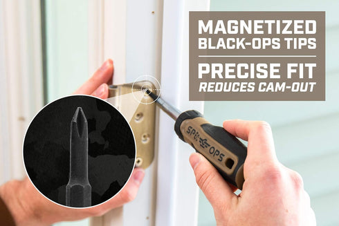 Spec Ops Tools Multi-Bit Screwdriver, 6-in-1, Magnetized Double-Sided Bits, Cr-Mo Steel Shaft, 3% Donated to Veterans...