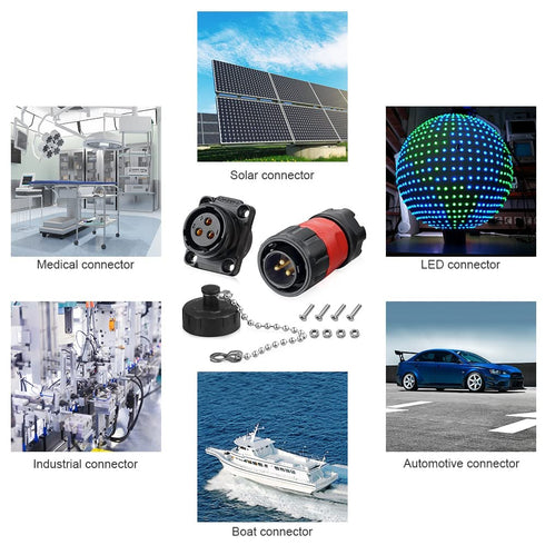 3 Pin Connector Waterproof Connectors, Industrial Electrical Connector, Aviation Wire Connector for Automotive, Marine, RV, Solar, and Other Indoo...